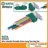 SATA [ 09702CH ] - 9Pcs Colorful Portable Extra Long Torx Key Set