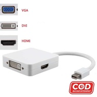 3 in 1 Mini Display Port to HDMI VGA DVI Adapter - MD114 (Olinehape)