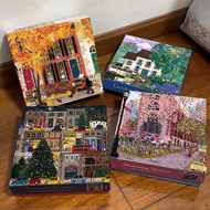 Galison จigsaw Puzzle 500 ชิ้น ภาพวิวเมืองในฤดูหนาว พร้อมแผ่นทองคำ ระบายความเครียด ของขวัญรักษาโรค ส