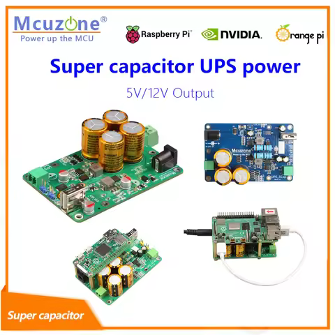 Super capacitor based UPS power for Raspberry Pi and embedded system,7-24v input,5v3A or 12v1.5A out