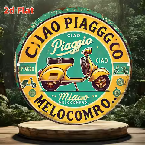 Vintage Ciao Piaggio Metal Tin Sign - Waterproof & Dustproof Aluminum Wall Plaque with Scooter Desig
