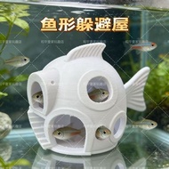 3d Printed Cylinder Hiding House Small Safety House Aquarium Landscaping Decoration Multi-entrance H