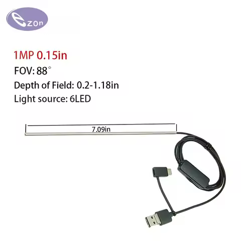 1MP 0.15 inch diameter long tube 88° Gun Cleaning Camera gun pipe inspection 1.5m USB soft cable mec