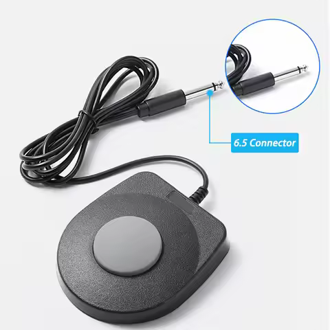 6.5mm Sustain Pedal Single Foot Drum Set Pedal for MIDI Keyboard Electric Pianos