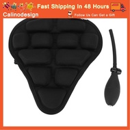 Calinodesign Bike Seat Cover  Inflatable Cushion Waterproof Black Foldable Hook and Loop Strap with Inflator for Exercise Bikes Women