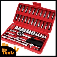 46 pcs Wrench Spanner Socket Set Ratchet Set Repair Tool box set