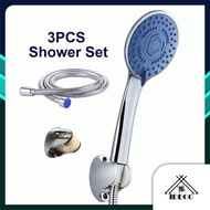 IDECO 3PCS SET Shower Head Large Universal Chrome Bath High Pressure Water Saving Heads