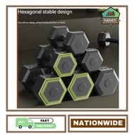 PVC Hexagonal Dumbbell 1kg/2kg/3kg/ 5kg/10kg Nonslip Gym Home - furnifit.store Dumbbell Set Dumbbell