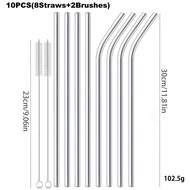 30cm silver straw reusable stainless steel straw Healthy Drinking straw cocktail smoothies