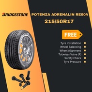 NEW TYRE 215/50R17 POTENZA ADRENALIN RE004 BRIDGESTONE (2023)