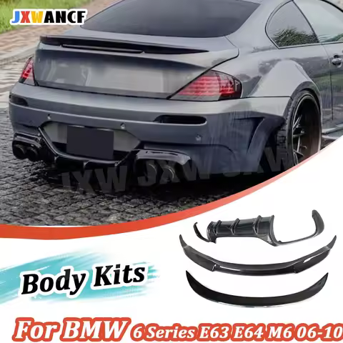 JXWANCF Carbon Fiber Front Rear Bumper Lip Diffuser Spoiler Boot Wing for BMW 6 Series E63 E64 M6 20