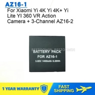 For Xiaomi Yi 4K 4K+ Lite 360 VR Action Camera 2 Camera + 3-Channel AZ16-2 AZ16-1 Battery