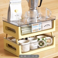 Dreamerhouse Stackable Double Layer Water Cup Storage Rack Desktop Tea Bag Drawer Coffee ZWIG F97M 5