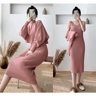 ST D11 KANAYA 2IN1 KNITTED DRESS, good quality knitted material, dress ld 46-104, length 94cm, bat v