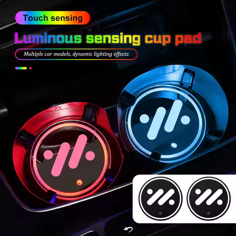 2026 For IM Motors MG IM6 IM5 LS7 L7 LS6 L6 2025 2pcs Led Luminous Car Water Cup Coaster 7 Colorful