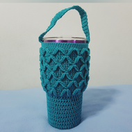 Yeti cup bag 30 oz. Handmade Crochet (1 Piece/Pack) ถุงใส่แก้วเยติ กระเป๋าใส่แก้วเยติ ถุงหิ้วแก้วเยติ 30 oz. ลายดาว ถุงถักโครเชต์ งานแฮนด์เมด DIY (1 ชิ้น/แพ็ค)