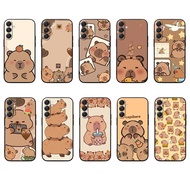 Samsung F06 F16 F56 M06 M16 M56 5G S25 PRO Ultra edge 5G Capybara Soft black TPU phone case