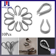 MYRONGPH 10pcs Wire Rope Clamp Anti-Slip Hardware Chicken Heart Ring Clothesline M2 to M8 Stainless Steel Rigging