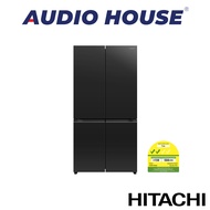 HITACHI R-WB710PMS2-GCK 645L 4 DOOR FRENCH BOTTOM FREEZER FRIDGE COLOUR: GLASS CLEAR BLACK ENERGY LABEL: 2 TICKS DIMENSION: W900xH1840xD740MM 1 YEAR WARRANTY BY HITACHI