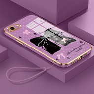 Phone Case For OPPO A83 Case Black Ribbon Women's Case Pattern Silicone Phone Case Softcase HP Case