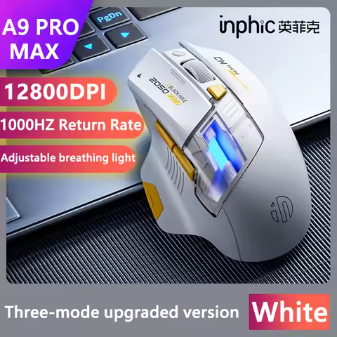 Inphic A9 PRO MAX New Three-Mode Wired/Wireless/Bluetooth Gaming Mouse 1000HZ Return Rate 12800DPI W
