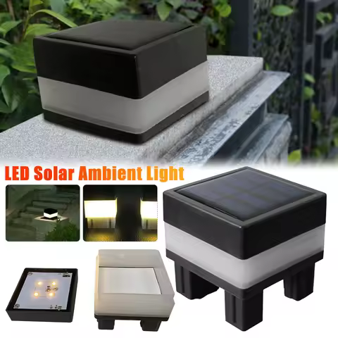 7x7cm Square Solar Powered LED Waterproof Pillar Fence Light Outdoor Post Cap Lamp Aluminum Column W
