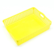 Vesta Plastic Storage Basket (Yellow) 35.3x26.4x8.1Cm (3pc)
