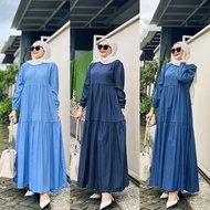 KATUN AURELIA DRESS By MECCA COLLECTION - simple dress - elegant dress - denim cotton dress
