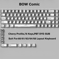 Comic Style Keycaps PBT Dye-sub Cherry Profile Keycap Custom Keycaps Compatible with 60/61/63/64/68 