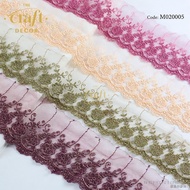 7cm Width Border Nylon Lace Trim*Jual Meter | Lace Mewah | Border Lace Bunga Hiasan Baju Kurung | Renda Baju Pengantin