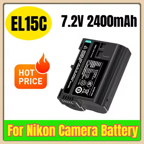 EL15C 7.2V 2400mAh Camera Battery for Nikon Z5 Z6 Z6 II Z7 Z7II D500 D600 D780 D850 D7500