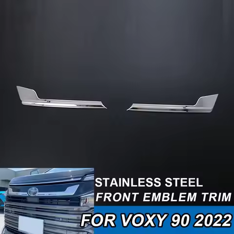 4Pce Front Bumper Emblem Trim For Toyota Voxy 90 2022 2023 Stainless Steel Chrome Modling Styling Ex