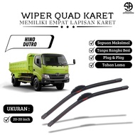 Quad Wiper (4 Thick Rubber) Hino Dutro Blade 1 Set Kiri and Right Without Frame RWB