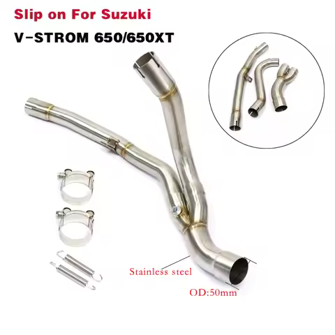 Slip on For Suzuki V-STROM 650/650 XT DL650 DL 650 XT 2017-2021 Motorcycle Exhaust Muffler Middle Li