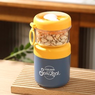 304 Stainless Steel Insulated Lunch Box with Lid Spoon and Plastic Cup Congee Milk Oatmeal Soup Frui
