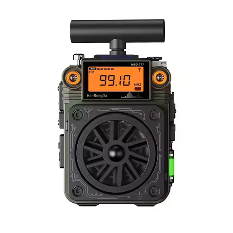 Hanrongda HRD-777 FM MW SW VHF WB Full-Band Bluetooth Radio Receiver Fingertip Gyroscope Mini Radio