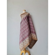 Silk Sarong 3-Shuttle Size 1x2 Meters Brown Floor Red Fabric Belly Code R2Q-119-MM3F49