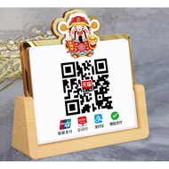 Customized QR code vertical wooden payment and receipt code QR code indicator sign