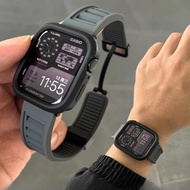 Magnetic Silicone Watch Strap and Bumper Case,TPU cover Shell+watchband,Suit for Apple Watch Ultra2 