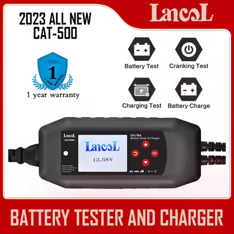 Lancol CAT-500 12V Battery Tester 8A Battery Charger Maintainer Fully Automatic Trickle Charge For L