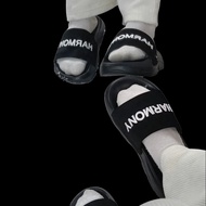 Dép quai ngang Harmony Silde Chunky chữ thêu nam nữ Đế cao 4cm-êm chân- Harmony