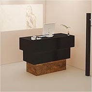 Modern Reception Counter Table, Retail Checkout Stand, Computer Cabinet, Front Desk with Lockable Dr