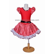 READY STOCK Cosplay Children Kids Minnie Mouse Costume Disney Character Movie Character Polka allot Retro 60s 70s Dress