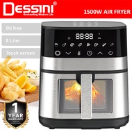 DESSINI ITALY 8L Electric Air Fryer Convection Oven Toaster Timer Oil Free Roaster Breakfast Machine