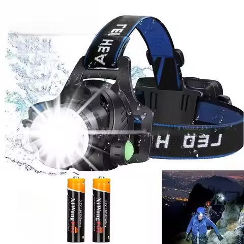 T6 Led Headlamp Sensor Head Flashlight 3 Modes Zoom Torch Waterproof Super Bright Camping Lantern Po