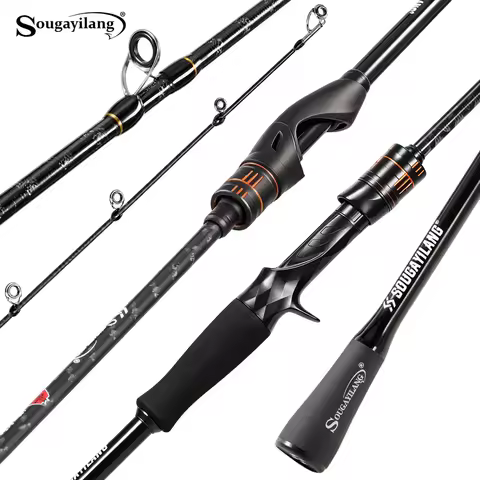 Sougayilang 36T Carbon Fishing Rod Spinning/Casting Lure Rod Solid Tip 8-17LB Line Wt. Saltwater Fre