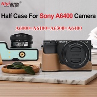 PU Camera Half Case for Sony A6400 A6100 A6500 A6600 A6700 A6300 A7MIV A7SIII A1 A6400 Bottom Batter