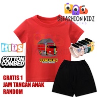 Truck Transport Shirt SODREKER South Traffic Transport Track Load Children's T-shirts and Pants Dist
