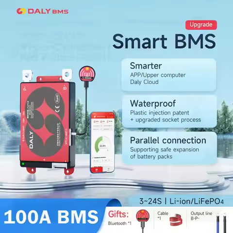 Daly Smart BMS Lifepo4 4S 12V 7S 8S 24V 10S 36V 13S 16S 48V 100A BMS Bluetooth Protective Board Li-i
