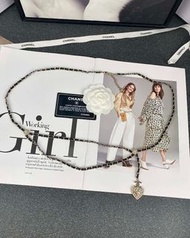 Chanel 經典金屬鏈配心形吊墜腰鏈